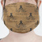 Octopus & Burlap Print Mask - Pleated (new) Front View on Girl