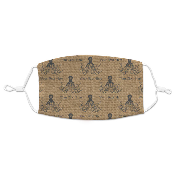 Custom Octopus & Burlap Print Adult Cloth Face Mask (Personalized)