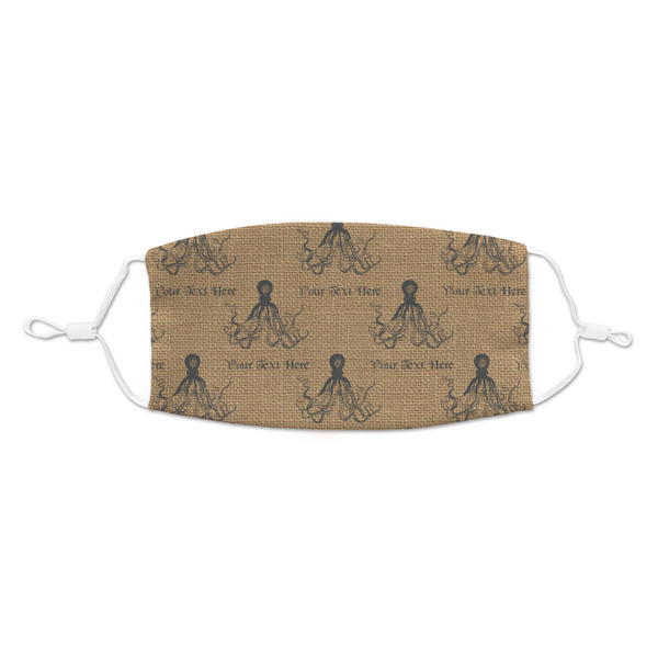 Custom Octopus & Burlap Print Kid's Cloth Face Mask - Standard (Personalized)