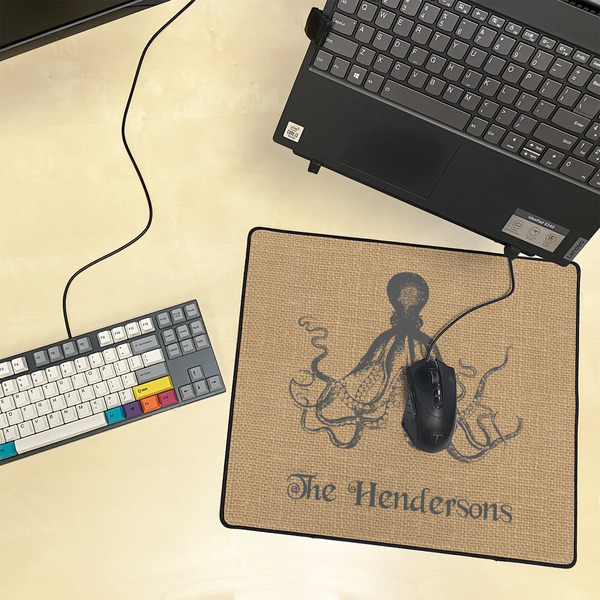Octopus & Burlap Print Medium Gaming Mats - LIFESTYLE