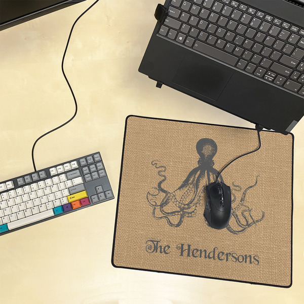 Octopus & Burlap Print Medium Gaming Mats - LIFESTYLE