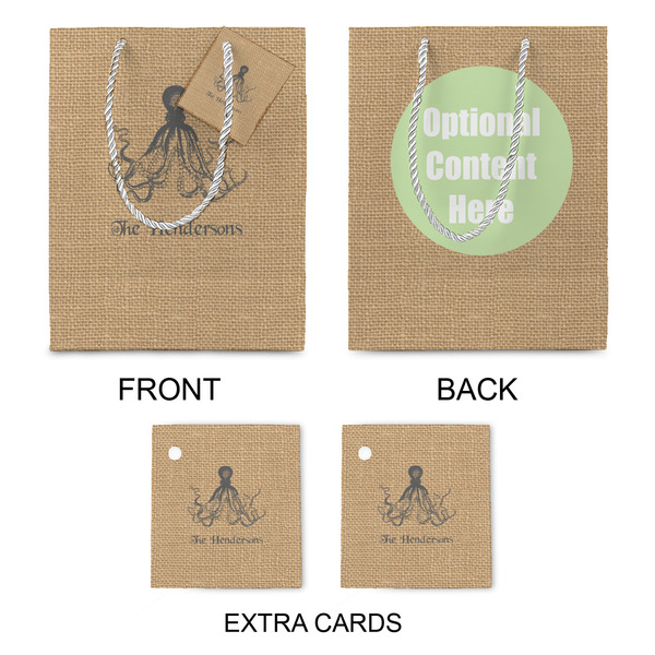 Octopus & Burlap Print Medium Gift Bag - Approval