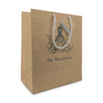 Octopus & Burlap Print Medium Gift Bag (Personalized)