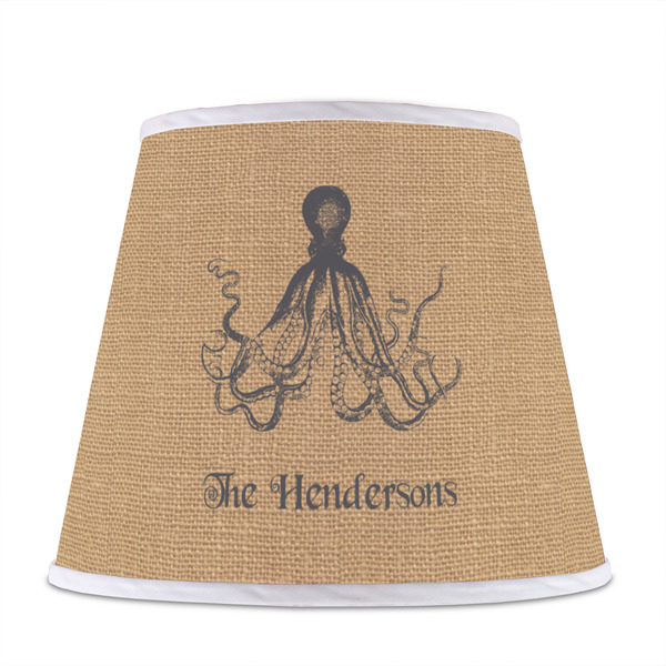 Octopus & Burlap Print Poly Film Empire Lampshade - Front View