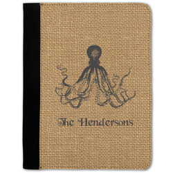 Octopus & Burlap Print Notebook Padfolio w/ Name or Text