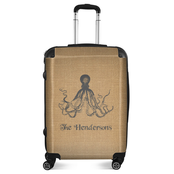 Custom Octopus & Burlap Print Suitcase - 24" Medium - Checked (Personalized)