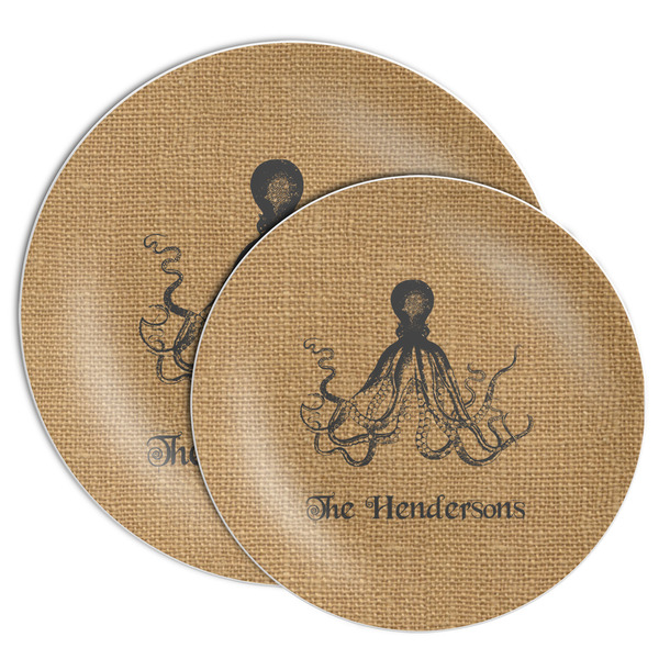 Octopus & Burlap Print Melamine Plates - PARENT/MAIN