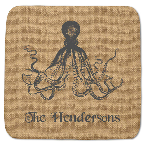 Octopus & Burlap Print Memory Foam Bath Mat 48 X 48