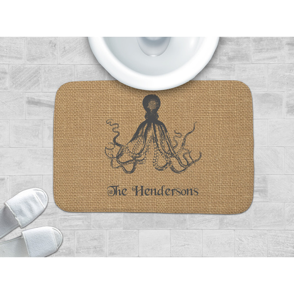 Octopus & Burlap Print Memory Foam Bath Mat - LIFESTYLE 34x21