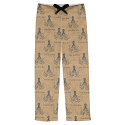 Octopus & Burlap Print Mens Pajama Pants - S (Personalized)