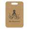 Octopus & Burlap Print Metal Luggage Tag - Front Without Strap