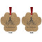Octopus & Burlap Print Metal Paw Ornament - Front and Back