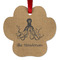 Octopus & Burlap Print Metal Paw Ornament - Double Sided w/ Name or Text