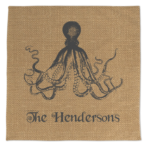 Custom Octopus & Burlap Print Microfiber Dish Towel (Personalized)