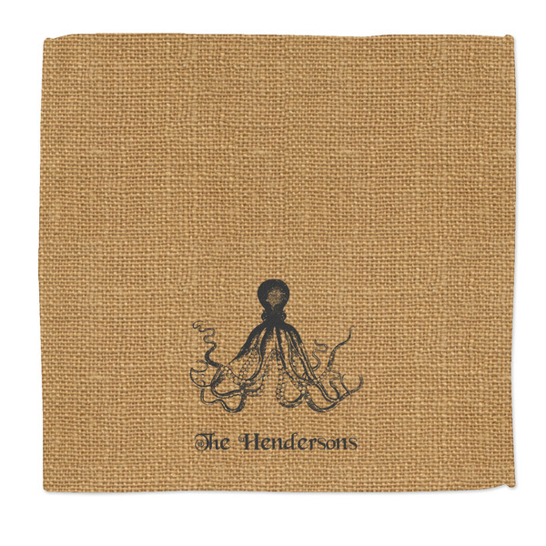 Custom Octopus & Burlap Print Microfiber Dish Rag (Personalized)