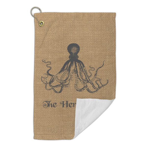 Octopus & Burlap Print Microfiber Golf Towels Small - FRONT FOLDED