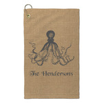Octopus & Burlap Print Microfiber Golf Towel - Small (Personalized)