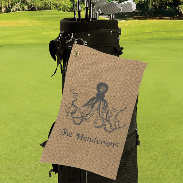 Octopus & Burlap Print Microfiber Golf Towels - LIFESTYLE
