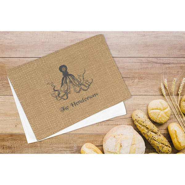 Octopus & Burlap Print Microfiber Kitchen Towel - LIFESTYLE