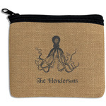 Octopus & Burlap Print Rectangular Coin Purse (Personalized)