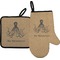 Octopus & Burlap Print Right Oven Mitt & Pot Holder Set w/ Name or Text