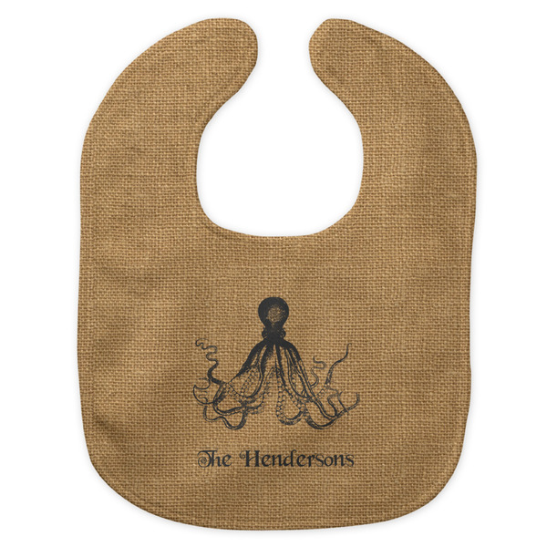 Octopus & Burlap Print New Bib Flat Approval