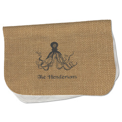 Octopus & Burlap Print Burp Cloth - Fleece w/ Name or Text
