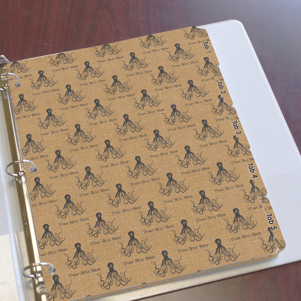 Octopus & Burlap Print Page Dividers - Set of 5 - In Context