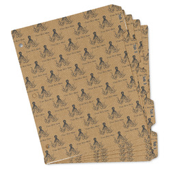 Octopus & Burlap Print Binder Tab Divider Set (Personalized)