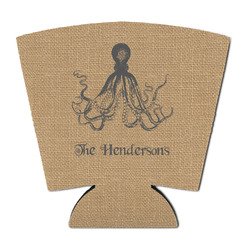 Octopus & Burlap Print Party Cup Sleeve - with Bottom (Personalized)