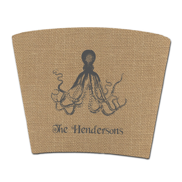 Custom Octopus & Burlap Print Party Cup Sleeve - without bottom (Personalized)