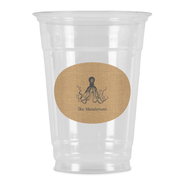 Custom Octopus & Burlap Print Party Cups - 16oz (Personalized)
