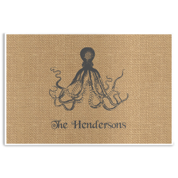 Custom Octopus & Burlap Print Disposable Paper Placemats (Personalized)