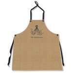 Octopus & Burlap Print Apron Without Pockets w/ Name or Text