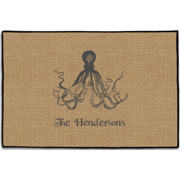Octopus & Burlap Print Personalized Door Mat - 36x24 (APPROVAL)
