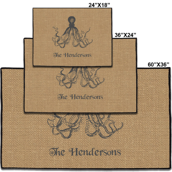 Octopus & Burlap Print Personalized Door Mat - Group Parent IMF