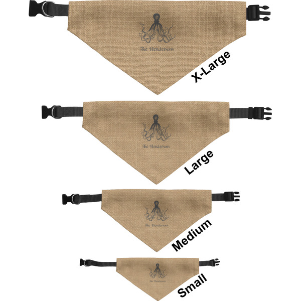 Octopus & Burlap Print Pet Bandana Sizes