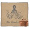 Octopus & Burlap Print Picnic Blanket - Flat - With Basket