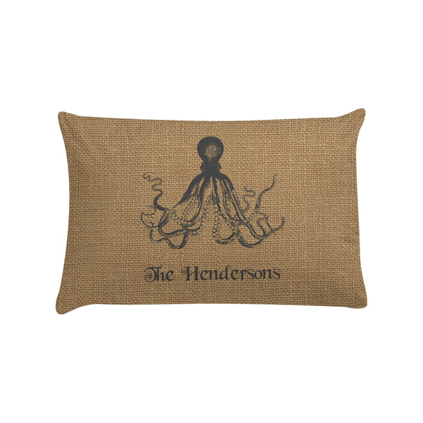 Custom Octopus & Burlap Print Pillow Case - Standard (Personalized)