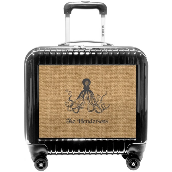 Custom Octopus & Burlap Print Pilot / Flight Suitcase (Personalized)