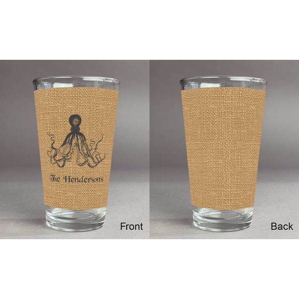 Octopus & Burlap Print Pint Glass - Full Fill w Transparency - Approval