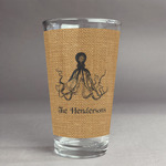 Octopus & Burlap Print Pint Glass - Full Print (Personalized)