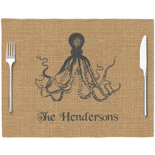 Octopus & Burlap Print Placemat with Props