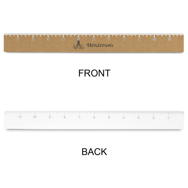 Octopus & Burlap Print Plastic Ruler - 12" - APPROVAL