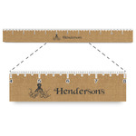Octopus & Burlap Print Plastic Ruler - 12" (Personalized)