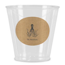 Octopus & Burlap Print Plastic Shot Glass (Personalized)