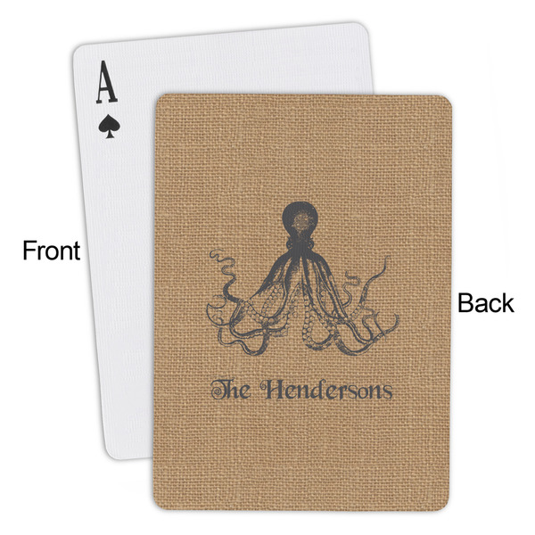 Octopus & Burlap Print Playing Cards - Approval