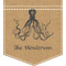 Octopus & Burlap Print Iron On Faux Pocket (Personalized)