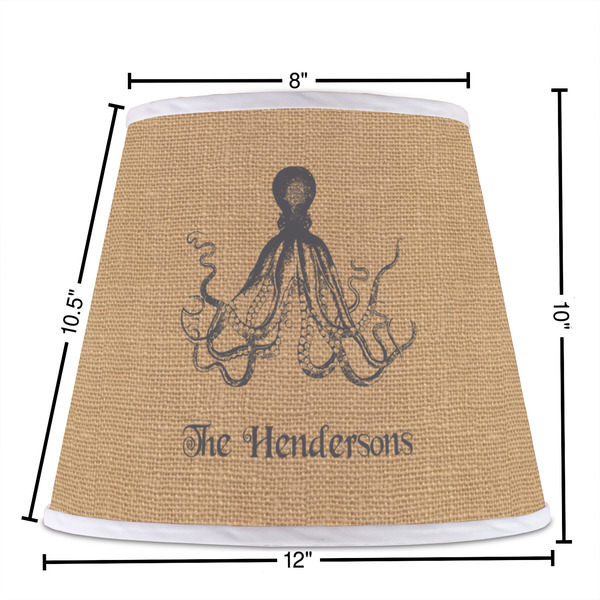 Octopus & Burlap Print Poly Film Empire Lampshade - Dimensions