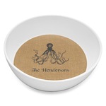 Octopus & Burlap Print Melamine Bowl - 8 oz (Personalized)